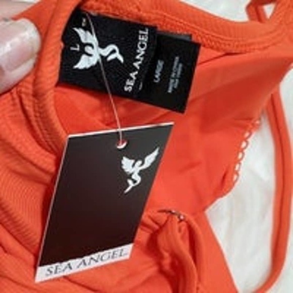 Target Orange Underwire Ribbed One Piece Swimsuit - L - Picture 4 of 6